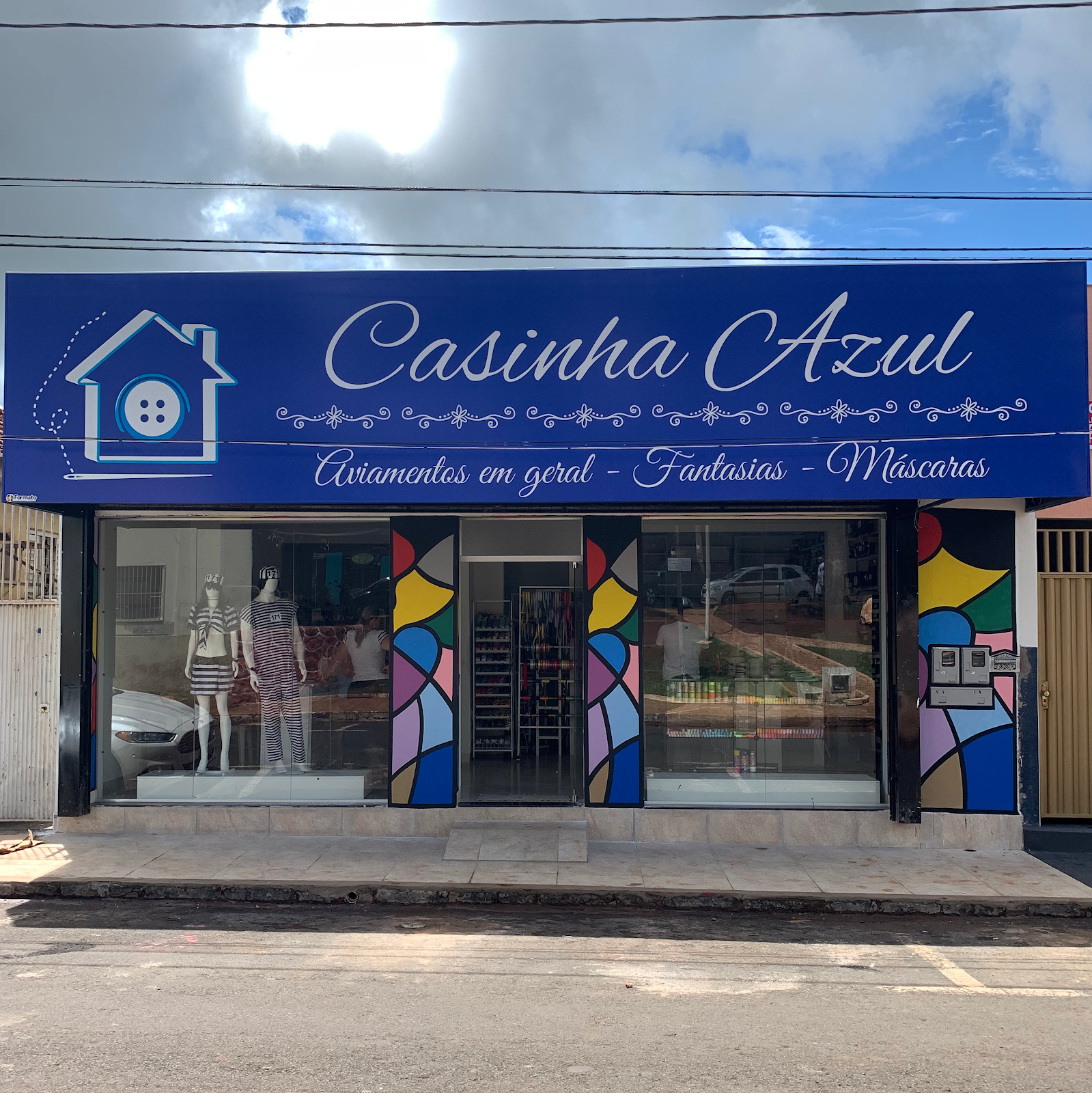Logotipo da Casinha Azul Tecidos e Aviamentos em Rio Verde - GO