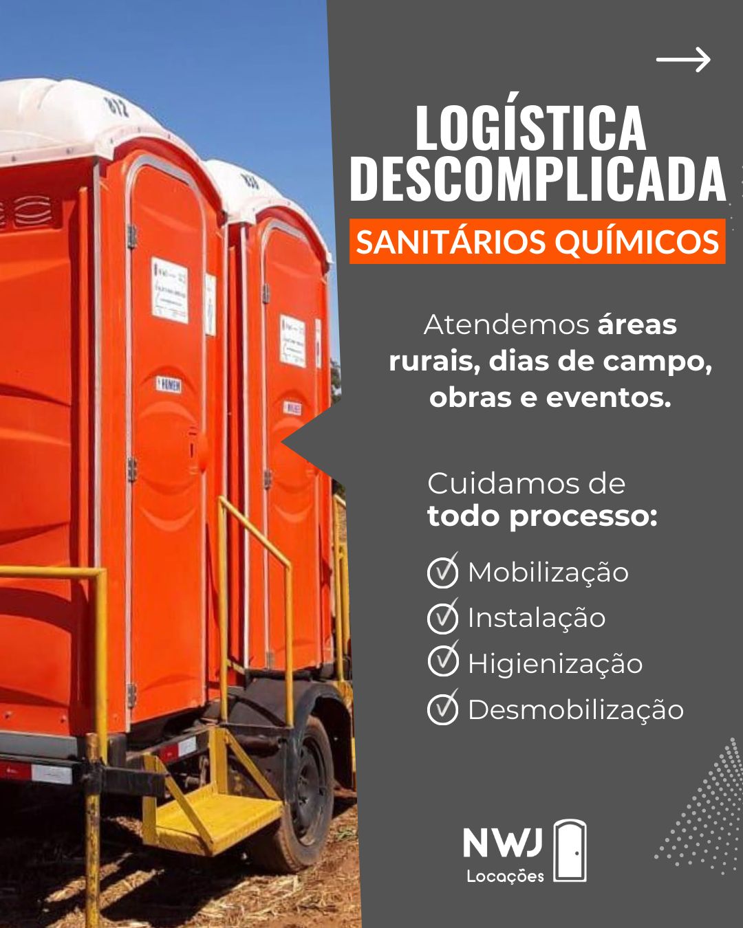 Logotipo da NWJ LOCAÇÕES - CONTAINERS, TENDAS E SANITÁRIOS em Rio Verde - GO