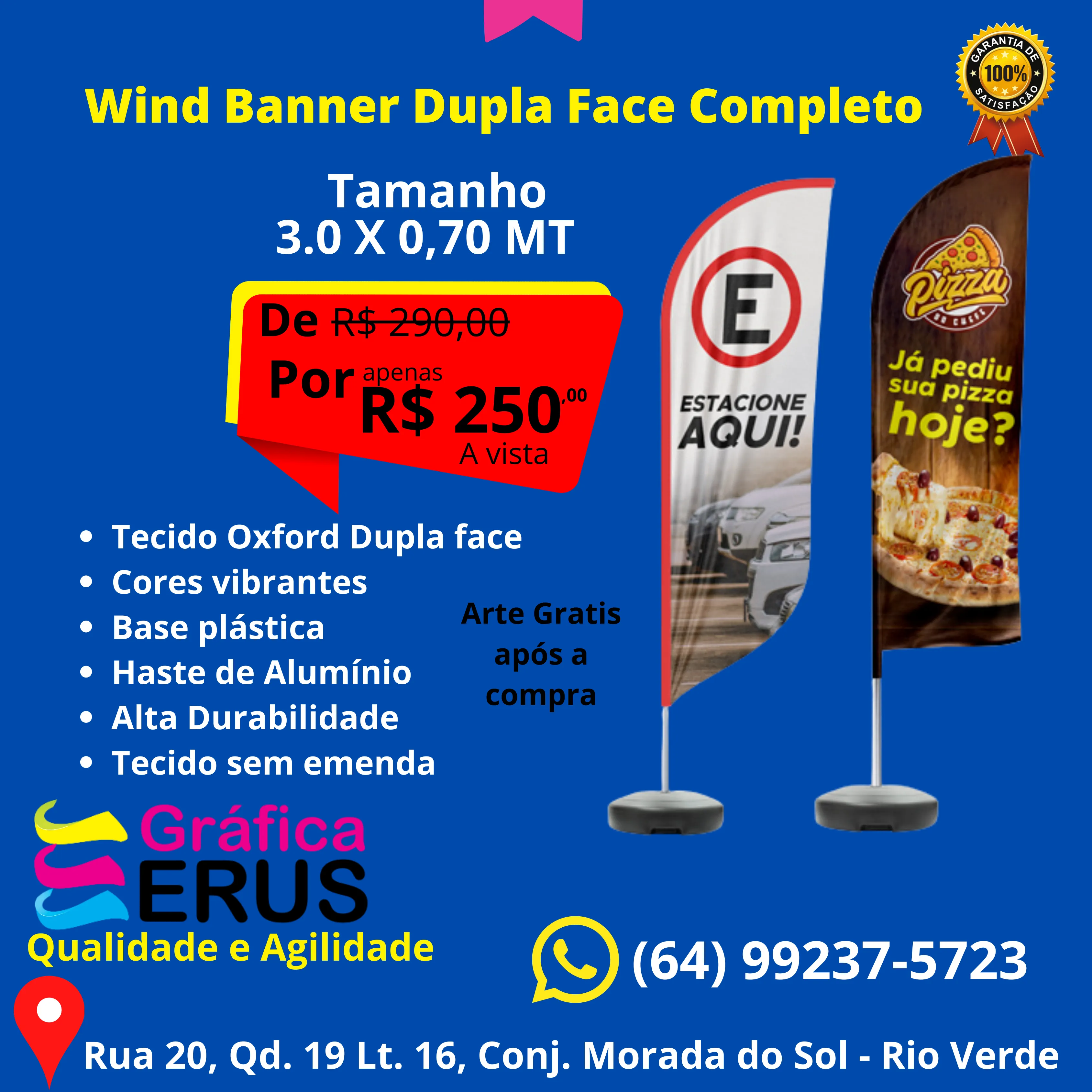 Wind banner completo de 3,0mts